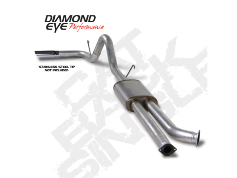Cat Back Exhaust System 07-09 Tundra 5.7L 3.5 Inch Dual Inlet/ Single Outlet With Muffler Aluminized Diamond Eye