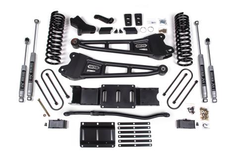 25-26 Ram 3500 4WD (Diesel) 4 Inch Radius Arm Suspension Lift Kit, 3 Inch Rear Lift w/ Overload, Block - NX2 Shocks BDS Suspension