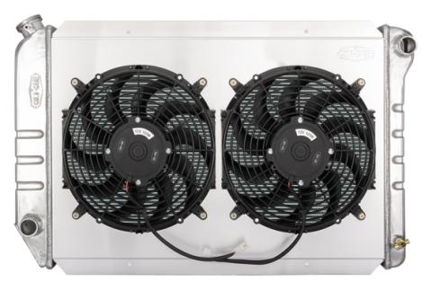 80-84 Ford Bronco/F-Series Truck Coyote Swap Aluminum Radiator And 12 Inch Fan Kit Cold Case Radiators