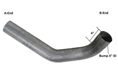 Exhaust Pipe 4 Inch 89-93 Dodge Dodge RAM 2500/3500 2X4 Only Second Section Pass Performance Series Exhaust Tail Pipe Diamond Eye