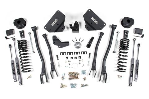 4 Inch Lift Kit w/ 4-Link Ram 2500 w/ Rear Air Ride 14-18 4WD Gas Fox 2.0 Performance Shocks