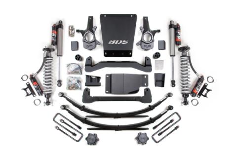 4 Inch Lift Kit FOX 2.5 Performance Elite Leaf Springs Coil-Over 07-13 Silverado/Sierra 1500 4WD BDS Suspension