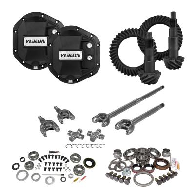 Stage 3 Jeep JK Re-Gear Kit W/Covers Front Axles Dana 44 4.88 Ratio JK Rubicon D44 Stage 3 Gear Kit Package 4.88 Ratio F&amp;R Covers &amp; 4340 Front Axles Yukon Gear