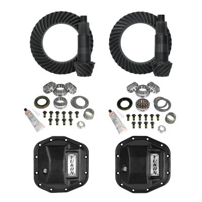 Stage 2 Jeep Jl/Jt Re-Gear Kit W/Covers For Dana 44 3.73 Ratio 28 Spline JL &amp; Jt Rubicon M220 Rear/ M210 Front Stage 2 Gear Kit Package 3.73 Ratio W/ F&amp;R Covers Yukon Gear