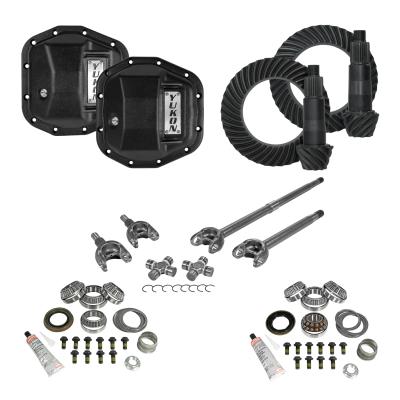 Stage 3 Jeep Jl/Jt Re-Gear Kit W/Covers Front Axles Dana 44 4.11 Ratio JL &amp; Jt Rubicon M220 Rear/ M210 Front Stage 3 Gear Kit Package 4.11 F&amp;R Cover &amp; 4340 Front Axles Yukon Gear