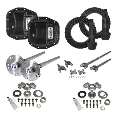 Stage 4 Jeep Jl/Jt Re-Gear Kit W/Covers Fr &amp; Rr Axles Dana 44 4.11 Ratio JL &amp; Jt Rubicon M220 Rear/ M210 Front Stage 4 Gear Kit Package 4.11 F&amp;R Cover &amp; 4340 F&amp;R Axle Kits Yukon Gear