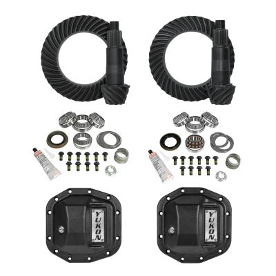 Stage 2 Jeep JL Re-Gear Kit W/Covers For Dana 30/35 4.11 Ratio 24 Spline JL Non-Rubicon M200 Rear/ M186 Front Stage 2 Gear Kit Package 4.11 Ratio W/ F&amp;R Covers Yukon Gear