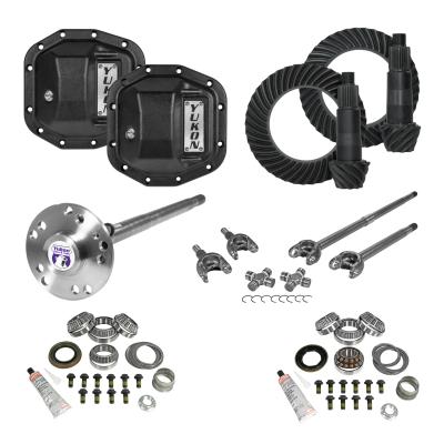 Stage 4 Jeep JL Re-Gear Kit W/Covers Fr/Rr Axles Dana 30/35 4.88 Ratio JL Non-Rubicon M200 Rear/ M186 Front Stage 4 Gear Kit Package 4.88 F&amp;R Cover &amp; 4340 F&amp;R Axle Kits Yukon Gear