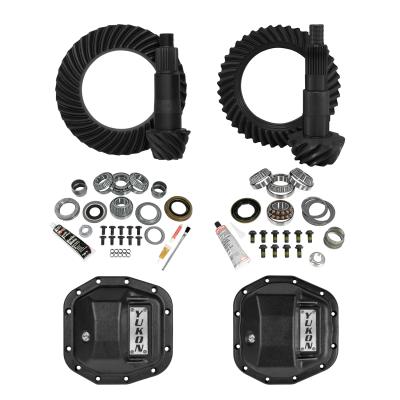 Stage 2 Jeep JL Re-Gear Kit W/Covers Dana 30/44 3.73 Ratio 24/28 Spline JL Non-Rubicon M220 Rear/ M186 Front Stage 2 Gear Kit Package 3.73 Ratio W/ F&amp;R Covers Yukon Gear