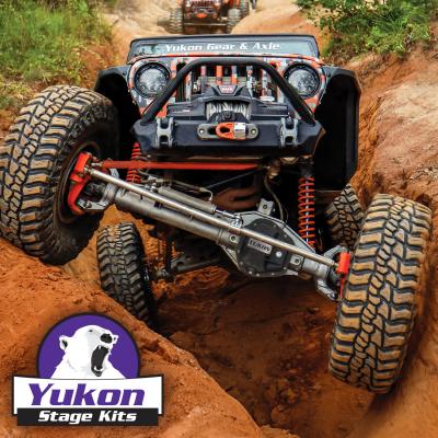 Stage 3 Jeep JL Re-Gear Kit W/Covers Front Axles Dana 30/44 4.88 Ratio JL Non-Rubicon M220 Rear/ M186 Front Stage 3 Gear Kit Package 4.88 F&amp;R Cover &amp; 4340 Front Axles Yukon Gear