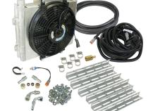 Xtrude Tranmission Cooler with Fan Double Stacked Complete Kit 1/2in Lines (Dodge/Ford) BD Diesel