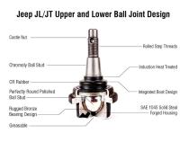 Apex Chassis Heavy Duty Ball Joint Kit Fits: 19-22 Jeep Gladiator JT 18-22 Jeep Wrangler JL/JLU Rubicon Mohave Sahara Sport Includes: 2 Upper &amp;amp; 2 Lower