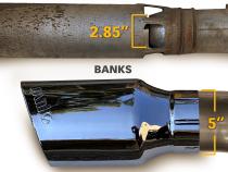 Monster Exhaust System 5-inch Single Exit Black Tip 2017- 2019 Chevy/GMC 2500/3500 Duramax 6.6L L5P Banks Power