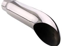 Exhaust Tip Rolled Angle Cut 4 inch ID X 5 Inch OD X 16 Inch Long 304 Stainless Tail Pipe Tips Diamond Eye