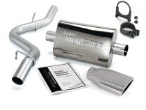 Monster Exhaust System Single Exit Chrome Ob Round Tip 97-99 Jeep 2.5/4.0L Wrangler TJ Banks Power