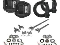 Stage 3 Jeep JL Re-Gear Kit W/Covers Front Axles Dana 30/35 4.56 Ratio JL Non-Rubicon M200 Rear/ M186 Front Stage 3 Gear Kit Package 4.56 F&amp;amp;R Cover &amp;amp; 4340 Front Axles Yukon Gear