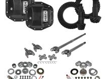 Stage 3 Jeep JL Re-Gear Kit W/Covers Front Axles Dana 30/44 4.88 Ratio JL Non-Rubicon M220 Rear/ M186 Front Stage 3 Gear Kit Package 4.88 F&amp;amp;R Cover &amp;amp; 4340 Front Axles Yukon Gear
