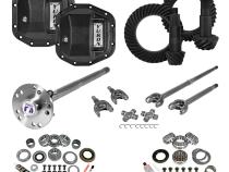 Stage 4 Jeep JL Re-Gear Kit W/Covers Fr &amp;amp; Rr Dana 30/44 4.88 Ratio JL Non-Rubicon M220 Rear/ M186 Front Stage 4 Gear Kit Package 4.88 F&amp;amp;R Cover &amp;amp; 4340 F&amp;amp;R Axle Kits Yukon Gear