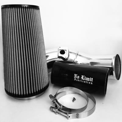 6.0 Cold Air Intake 03-07 Ford Super Duty Power Stroke Polished Dry Filter No Limit Fabrication