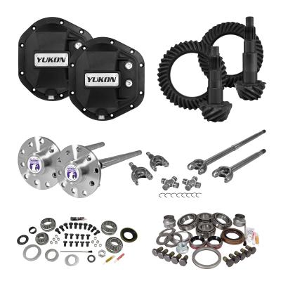 Stage 4 Jeep JK Re-Gear Kit W/Covers Fr &amp; Rr Axles Dana 44 4.11 Ratio JK Rubicon D44 Stage 4 Gear Kit Package 4.11 Ratio F&amp;R Covers &amp; 4340 F&amp;R Axle Kits Yukon Gear