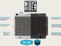63-66 Chevy/GMC Pickup Truck Automatic Aluminum Radiator Black Night Rider Series Cold Case Radiators