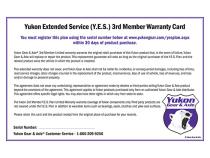Extended Service (Yes) Plan Warranty For Rear Axle Housings Y.E.S. 3RD Member Extended Service Warranty Yukon Gear